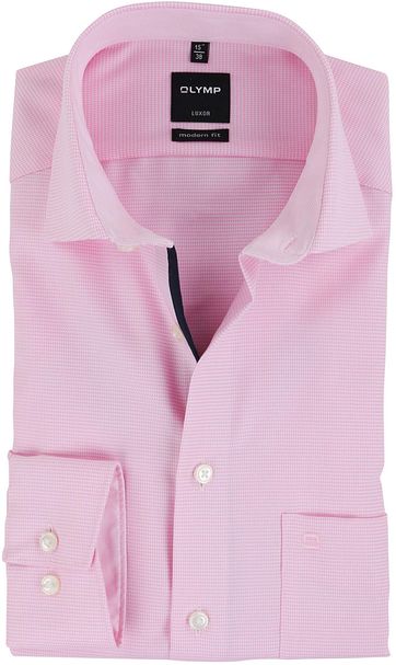 OLYMP Luxor Overhemd Strijkvrij Roze