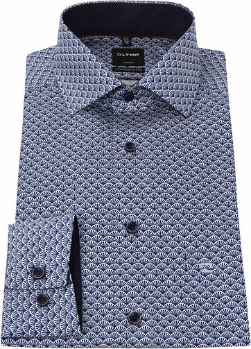 OLYMP Luxor Shirt Blue Dessin MF