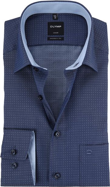 OLYMP Luxor Shirt MF Pinpoint Marine 