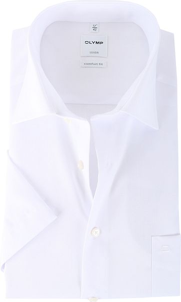 Olymp Luxor Shirt Wit Comfort Fit Korte Mouw olymp kopen in de aanbieding