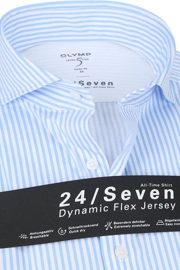 OLYMP Lvl 5 Shirt 24/Seven Stripes Light Blue