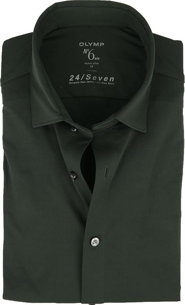 OLYMP No'6 Hemd 24/Seven Olivgrün