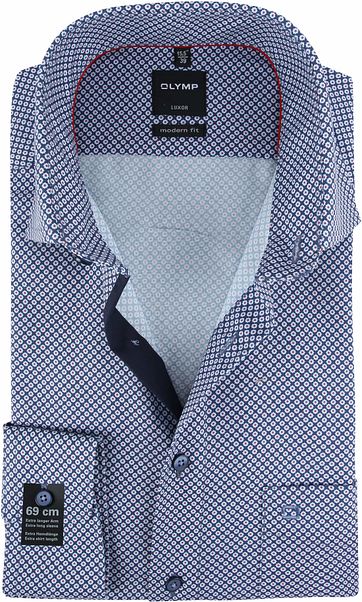 OLYMP Overhemd Luxor SL7 Navy Rood
