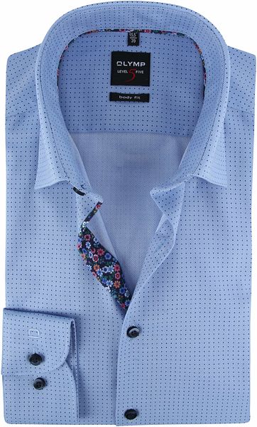 OLYMP Overhemd Lvl 5 Stippen Blauw