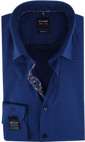 OLYMP Overhemd Lvl 5 Stippen Navy SL7