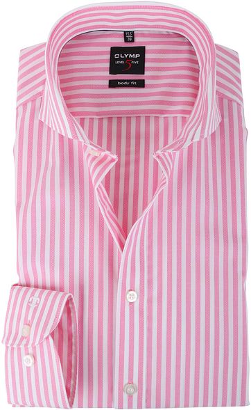 Olymp Shirt Body Fit Fuchsia Stripe