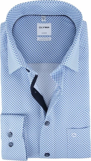 OLYMP Shirt Luxor CF Blue Pattern