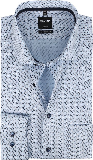 OLYMP Shirt Luxor MF Swoosh Lightblue