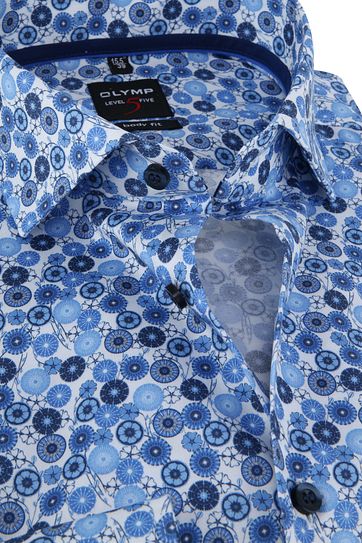 OLYMP Shirt Lvl 5 Blue Dessin