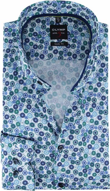 OLYMP Shirt Lvl 5 Green Dessin