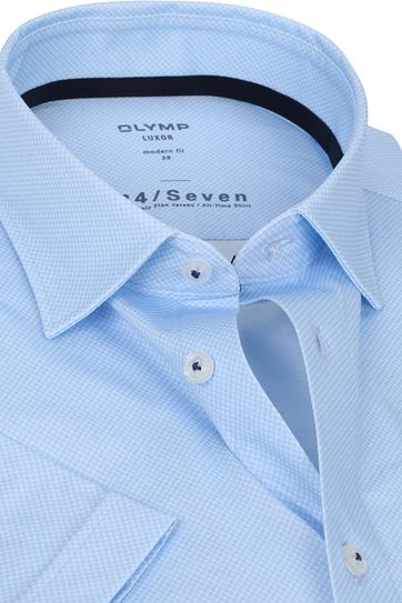 OLYMP SS Shirt Luxor 24/Seven MF Blue