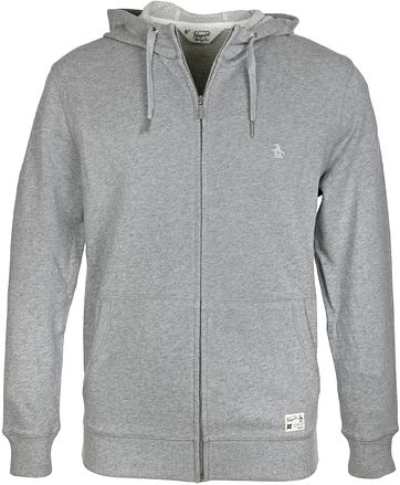 Original Penguin Strickjacke Reißverschluss Grau