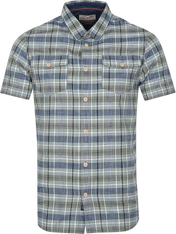 Petrol Casual Shirt Short Sleeves Checks