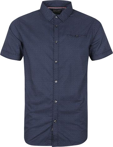 Petrol Casual Shirt Short Sleeves Dark Blue