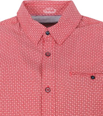 Petrol Casual Shirt Short Sleeves Red