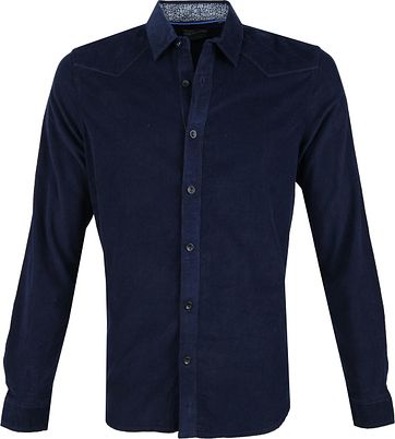 Petrol Overhemd Corduroy Navy