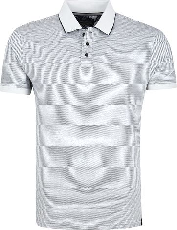 Petrol Poloshirt Weiß Dunkelblau Design