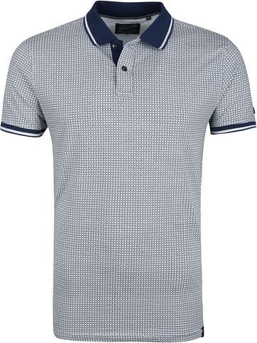 Petrol Poloshirt Weiß Muster