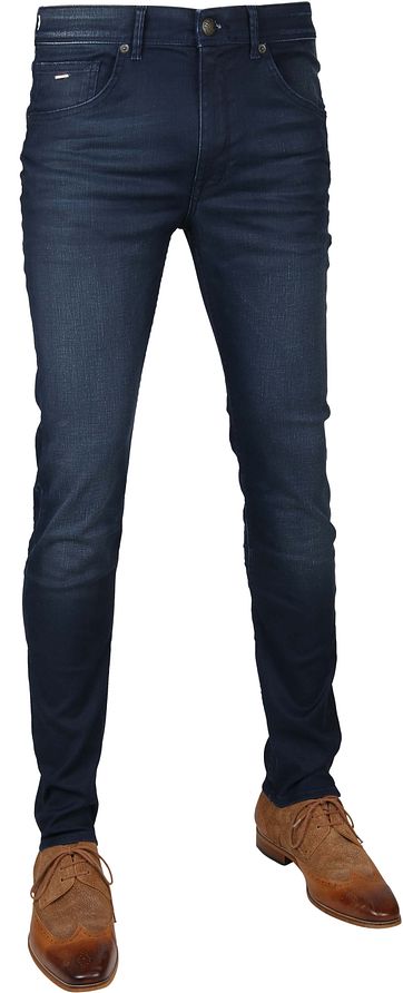 Petrol Seaham Coated Jeans Navy