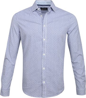 Petrol Shirt Streifen Punkte Blau 