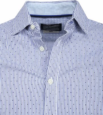 Petrol Shirt Stripes Dots Blue