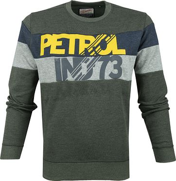 Petrol Sweater R-neck Dunkelgrün