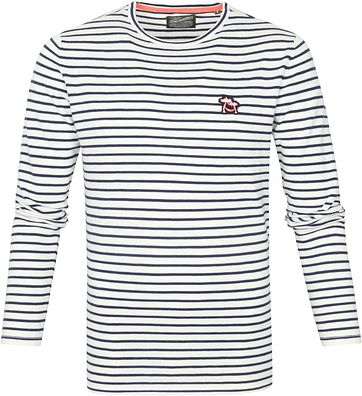 Petrol Sweater Streifen Dunkelblau