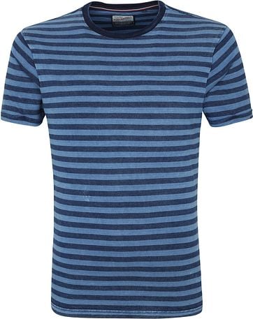 Petrol T Shirt Stripes Blue