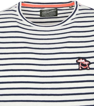 Petrol Trui Strepen Donkerblauw