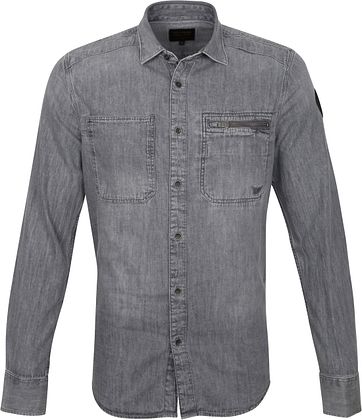 PME Legend Overhemd Denim Grijs