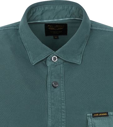 PME Legend Overhemd Garment Dye Donkergroen