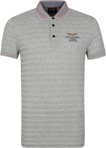 PME Legend Poloshirt Streifen Grau