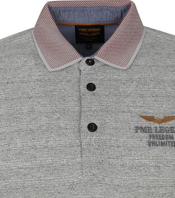 PME Legend Poloshirt Streifen Grau