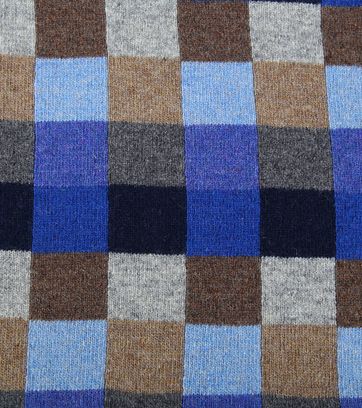 Profuomo Blau Karo Schal Wolle