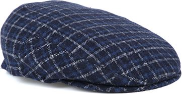 Profuomo Flat Cap Checked Navy