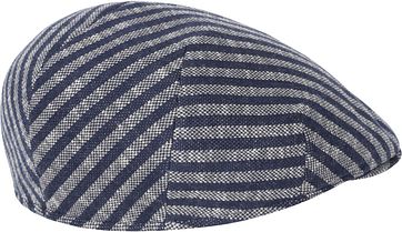 Profuomo Flat Cap Knitted Streifen Dunkelblau