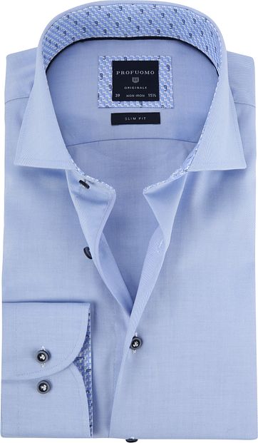 Profuomo Hemd Blau Twill CAW