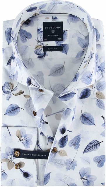 Profuomo Hemd Blume SL7 Blau