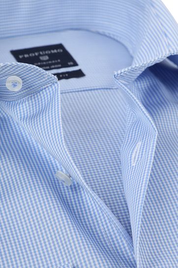 Profuomo Hemd Cutaway Blue Checks