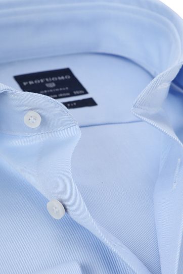 Profuomo Hemd Cutaway Doppel Manschette Blau