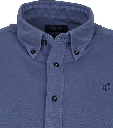 Profuomo Hemd Garment Dyed Button Down Blauw