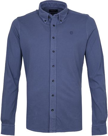 Profuomo Hemd Garment Dyed Button Down Blauw