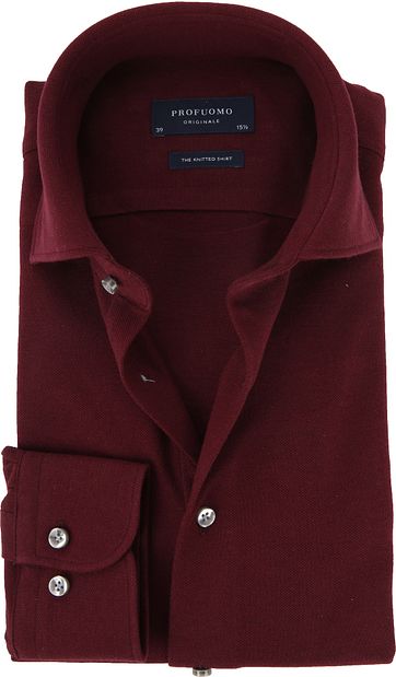 Profuomo Hemd Knitted Bordeaux