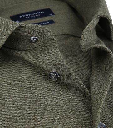 Profuomo Hemd Knitted Slim Fit Grün
