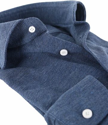 Profuomo Hemd Knitted Slim Fit Indigo Blau