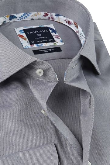 Profuomo Hemd SF Twill Grijs