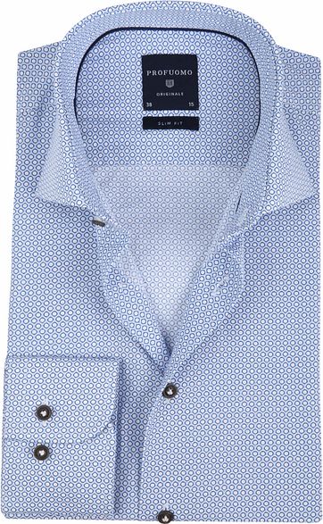 Profuomo Hemd Slim-Fit Blau Dessin