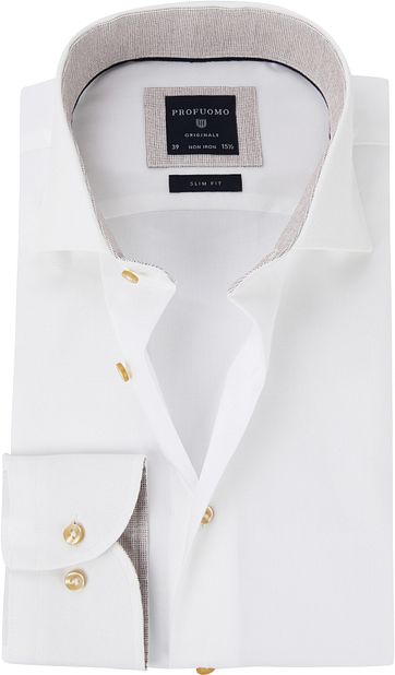 Profuomo Hemd Weiß Fine Twill