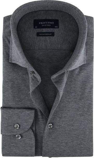 Profuomo Knitted Jersey Shirt Grey