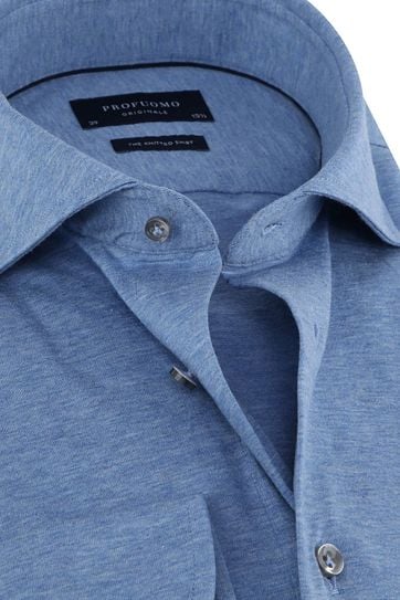 Profuomo Knitted Jersey Shirt Light Blue